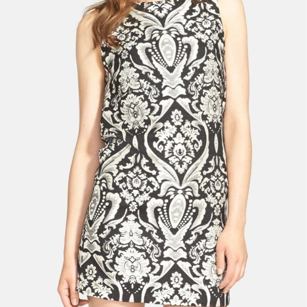 Alice & Olivia Clyde Damask Jacquard Mini Dress